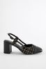 Monochrome Forever Comfort® Square Toe Slingback Block Heel Shoes