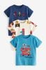 Blue London Zoo Animals Short Sleeve Character T-Shirts 3 Pack (3mths-7yrs)