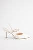 Ivory White Forever Comfort® Wedding Satin Embellished Heel Bridal Shoes