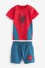 Rot/Blau - Spider-Man Lizenziertes T-Shirt und Shorts im Set (3 Monate bis 8 Jahre)