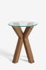 Dark Oak and Glass Side Table