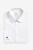White Slim Fit Easy Care Double Cuff Shirt, Slim Fit