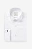 White Slim Fit Easy Care Double Cuff Wing Collar Shirt, Slim Fit