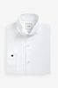 White Easy Care Double Cuff Wing Collar Shirt, Regular Fit