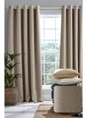 Laura Ashley Natural Stephanie Eyelet Blackout Lined  Eyelet Curtains