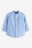 Blau - Hemd aus Leinenmix mit Grandad-Kragen (3 Monate bis 7 Jahre)