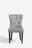 Soft Velvet Mid Grey Blair Black Leg Dining Chairs Set of 2, Black Leg
