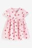 Pink Cherry Fruit Print Cotton Gingham Dress (3mths-8yrs)
