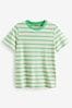 Grün gestreift - Basic-T-Shirt aus 100 % reiner Baumwolle in Regular Fit mit Rundhalsausschnitt