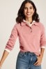 Joules Mia Pink Pointelle Jumper With Collar