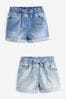Denim Dark Wash 2 Pack Elasticated Waist Shorts Lauren (3mths-10yrs), 2 Pack