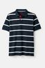 Joules Filbert Navy/White Striped Polo Shirt, Regular Fit