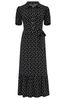 Pour Moi Black Jodie Fuller Bust Slinky Jersey Tiered Midi Shirt Dress