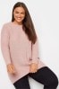 Yours Curve Pink Long Sleeve Knitted Jumper