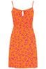 Pour Moi Orange Animal Strappy Tie Front Dress