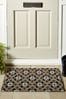 Grey Geometric Tile Doormat, Regular