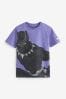 Black Panther Purple Marvel Superhero Short Sleeve T-Shirt Thumper (3-16yrs)
