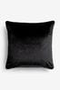 Black Matte Velvet Large Square Cushion, Large Square