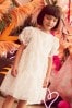 Ecru White Organza Floral Tiered Dress (3-16yrs)
