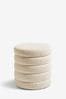Casual Boucle Oyster Natural Stella Ribbed Storage Stool