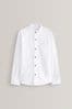 White Grandad Collar Linen Mix Long Sleeve Shirt (3-16yrs)