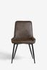 Monza Faux Leather Peppercorn Brown Hamilton Non Arm Dining Chairs Set of 2, Non Arm