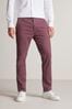 Burgundy Red Slim Stretch Chino Trousers, Slim