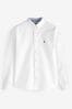 White Regular Fit Long Sleeve Oxford Shirt, Regular Fit