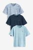Blue 3 Pack Stag Marl T-Shirt