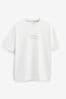 Ecru Cream Print Relaxed Heavyweight T-Shirt