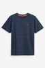 Marineblau - Einzeln - Meliertes T-Shirt mit Hirschmotiv, Single