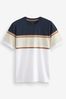 Marineblau/Neutral meliert - T-Shirt in Blockfarben
