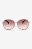 Pale Pink Large Round Sunglasses