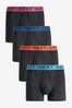 Black Marl Bright Waistband 4 pack A-Front Boxers, 4 pack