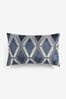 Navy Blue Collection Luxe Velvet Geo 40 x 59cm Cushion, 40 x 59cm