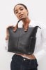 Black Contrast Strap Handheld Shopper Bag