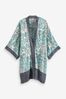 Blue Morris & Co. Severne Blue Floral Print Kimono