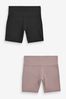 Black/Mauve Purple Forever Comfort® Longline Shorts 2 Pack