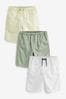 Sage Green Pull-On Shorts Stripes 3 Pack (3-16yrs)