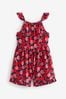 Red Apple Print Frill Playsuit (3-16yrs)