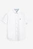 White Regular Fit Short Sleeve Oxford Shirt, Regular Fit