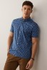 Blue/White Geo Printed Short Sleeve Shirt