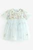 Pale Blue Embroidered Mesh Party blumarine Dress (3mths-7yrs)
