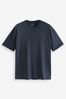Blue Navy Relaxed Fit Essential Crew Neck T-Shirt, Relaxed Fit