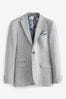 Light Grey Tailored Fit Linen Blend Suit Jacket