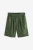 Khaki Green Linen Blend Knee Shorts, Regular