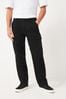 Black Straight Fit Cotton Stretch Cargo Trousers, Straight Fit
