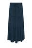 M&Co Blue Navy Blue Tiered Maxi Skirt