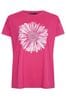 Yours Curve Pink Placement Print T-Shirt