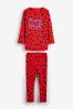 <span>Rot</span> - Pyjama mit Animalprint und Slogan (3-16yrs)